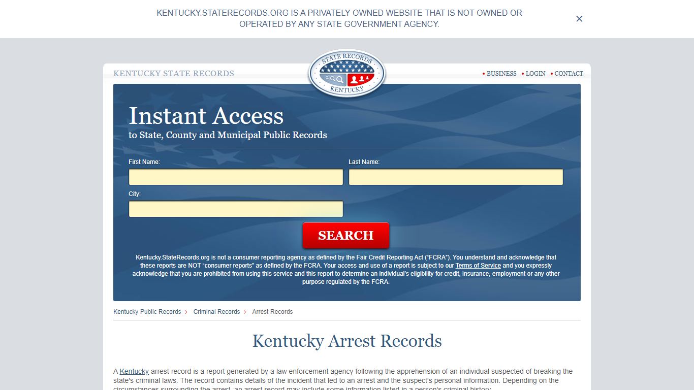 Kentucky Arrest Records | StateRecords.org